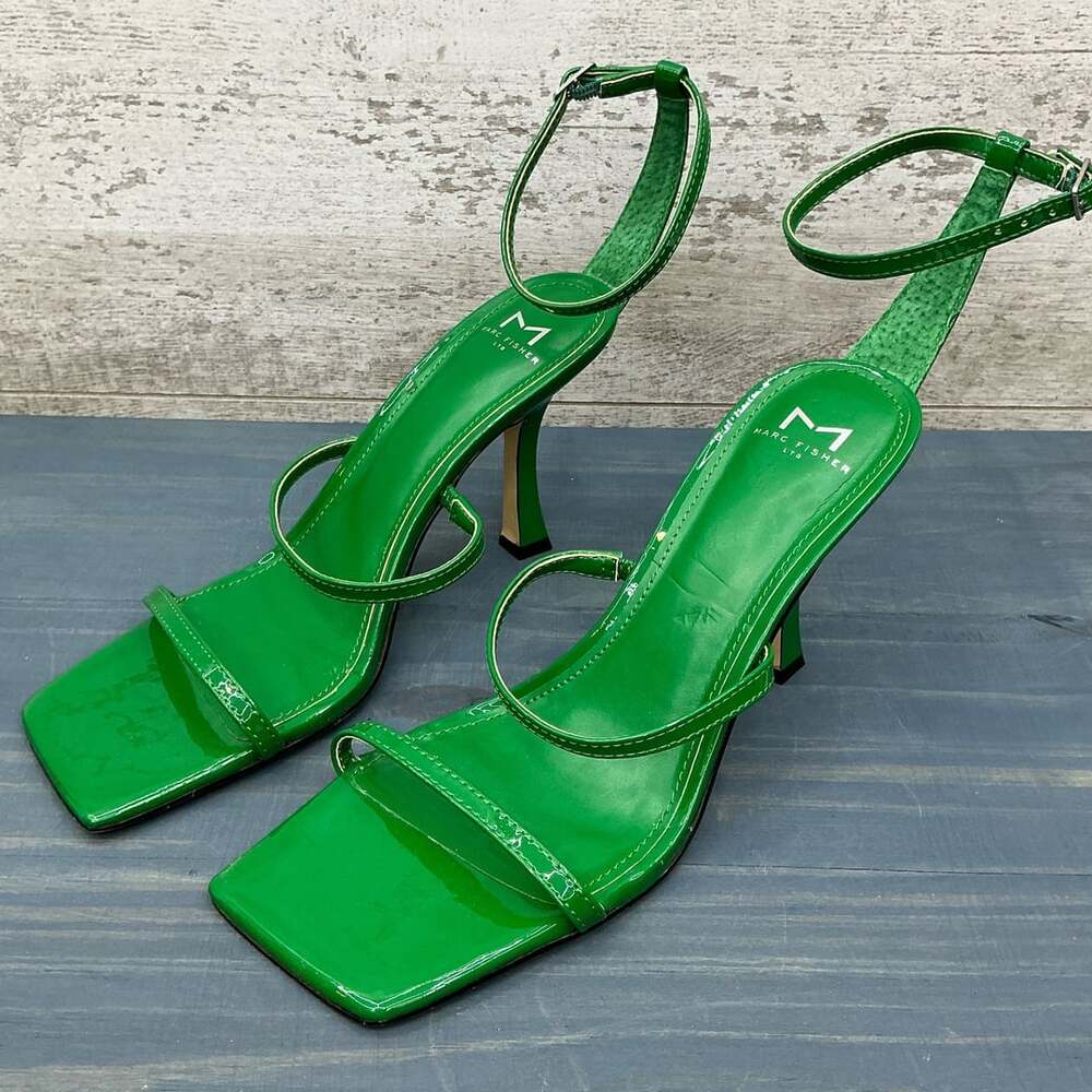 Marc Fisher Mldalida Green Patent Leather High Heel Sandals Size 8.5M